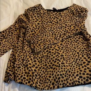 Zara cheetah print blouse